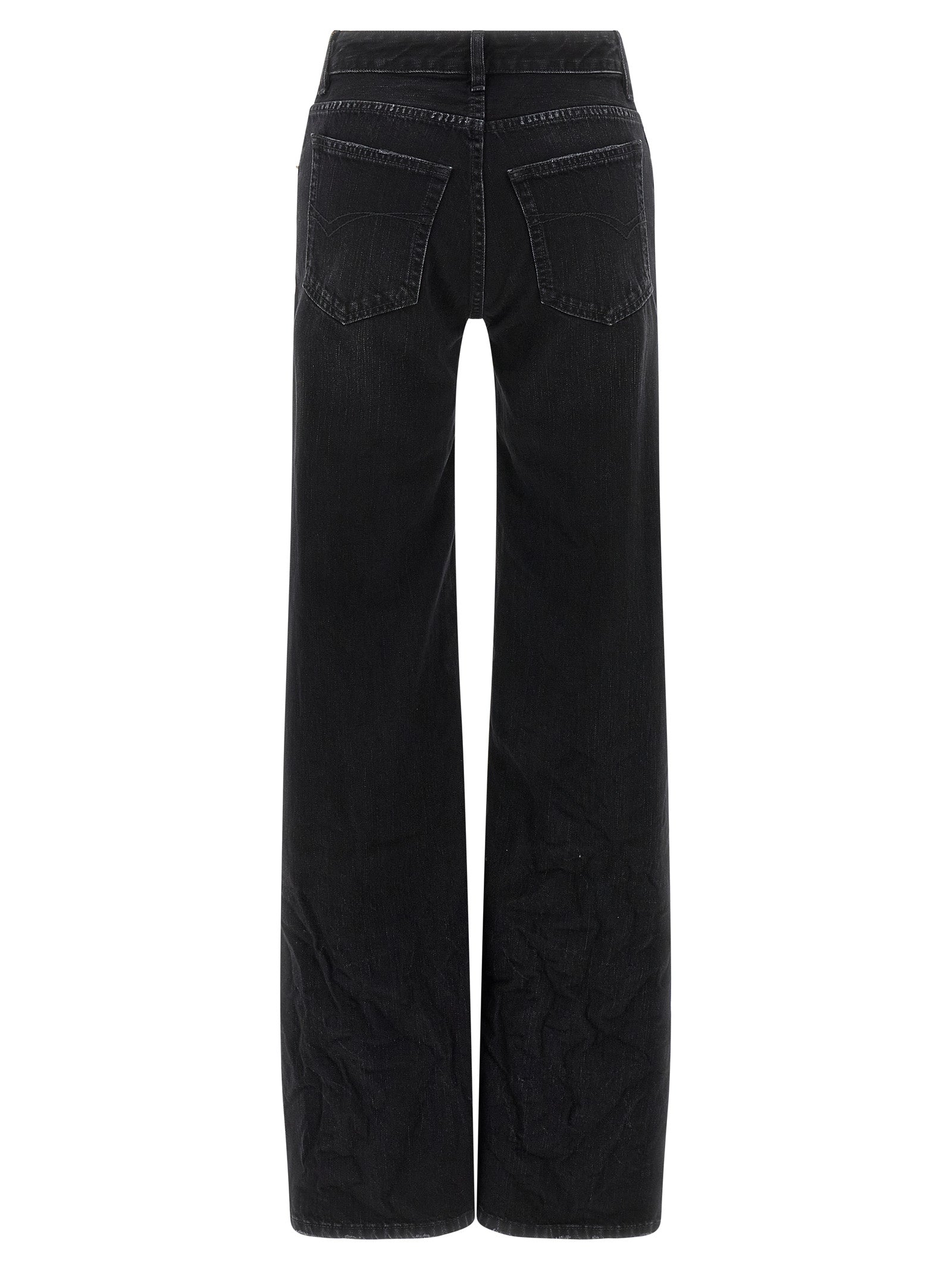 Balenciaga Black Cotton Flared Jeans Balenciaga
