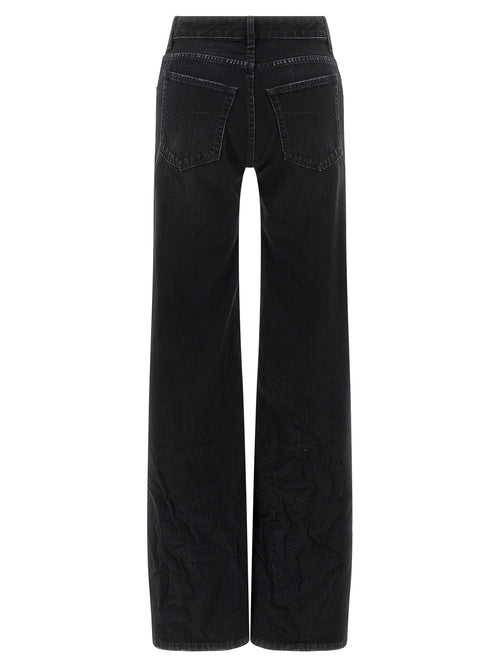 Balenciaga Black Cotton Flared Jeans Balenciaga