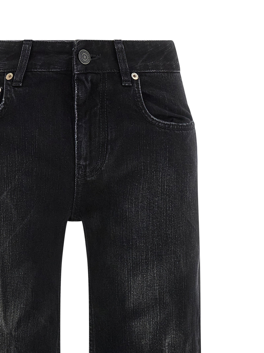 Balenciaga Black Cotton Flared Jeans Balenciaga