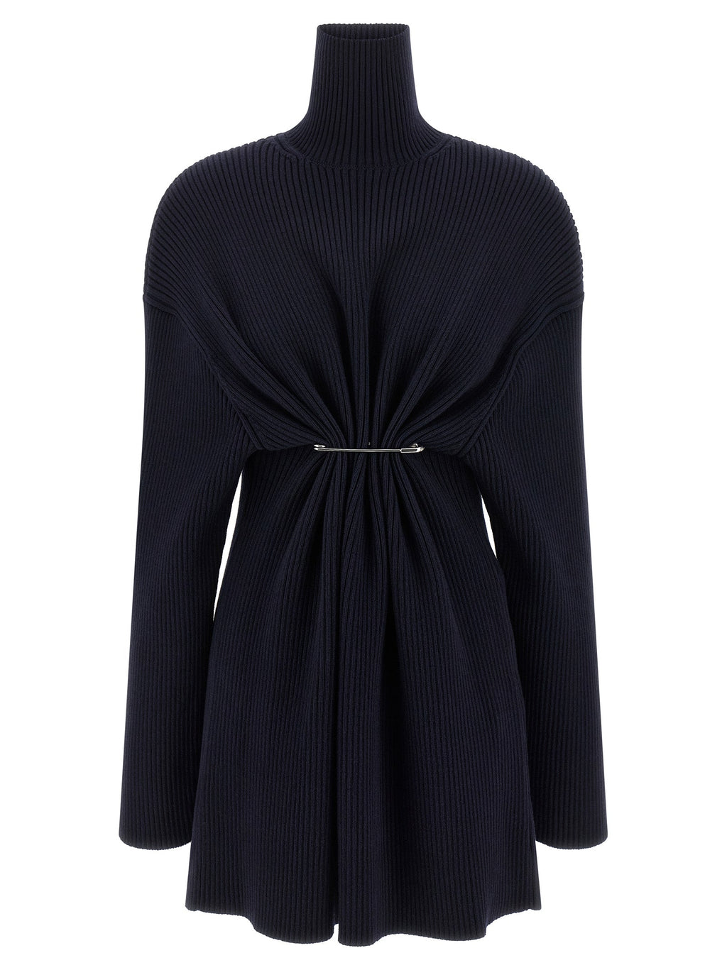 Balenciaga Blue Wool Short Dress Balenciaga