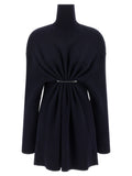 Balenciaga Blue Wool Short Dress Balenciaga