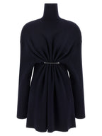 Balenciaga Blue Wool Short Dress Balenciaga