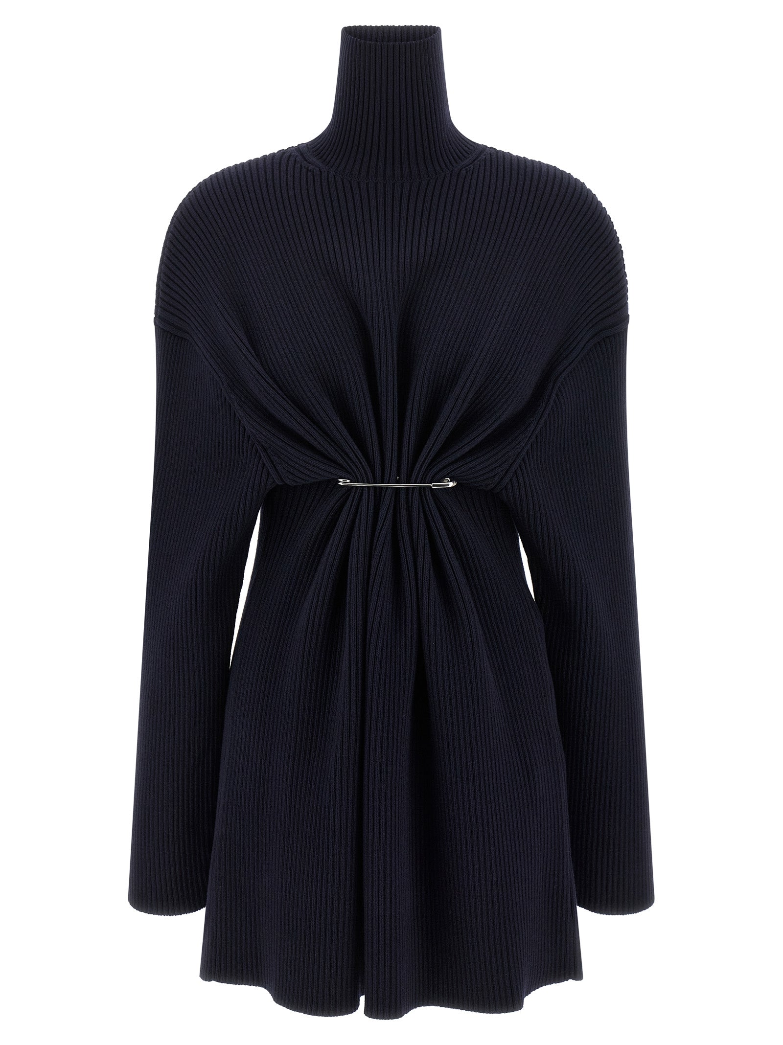 Balenciaga Blue Wool Short Dress Balenciaga