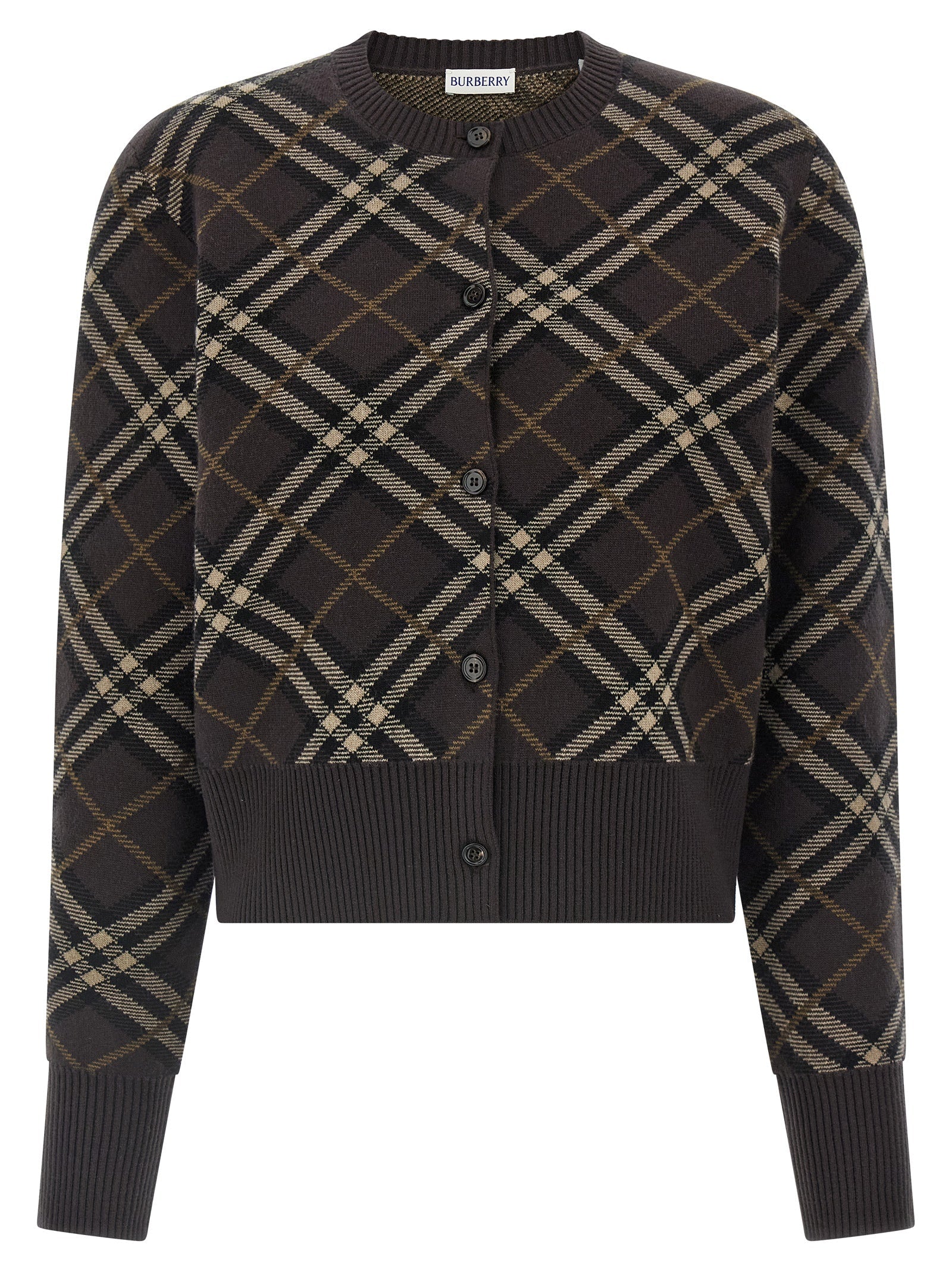 Burberry Brown Wool Cardigan Burberry