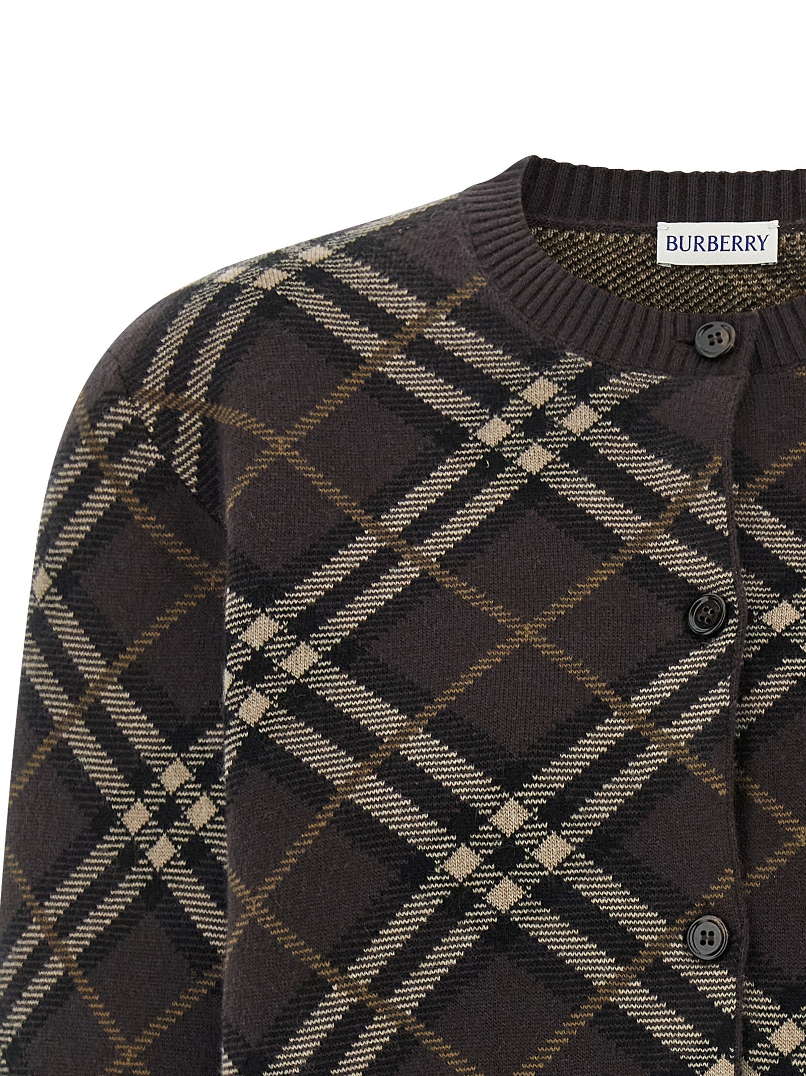 Burberry Brown Wool Cardigan Burberry