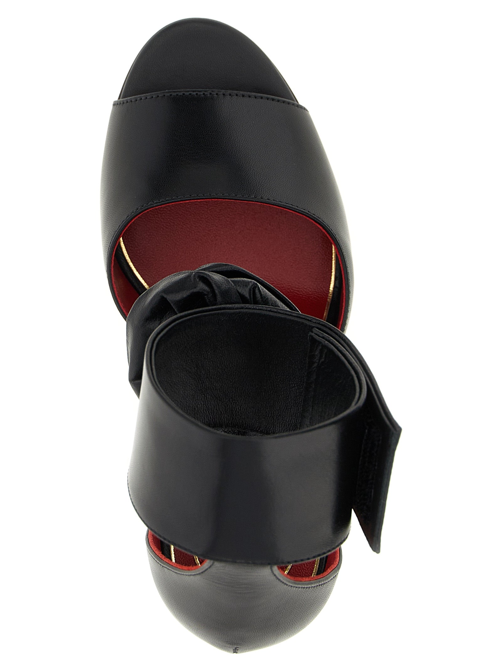 Valentino Garavani Black Calfskin Stiletto Heel Sandals Valentino Garavani