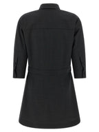 Gucci Gray Wool Short Dress Gucci