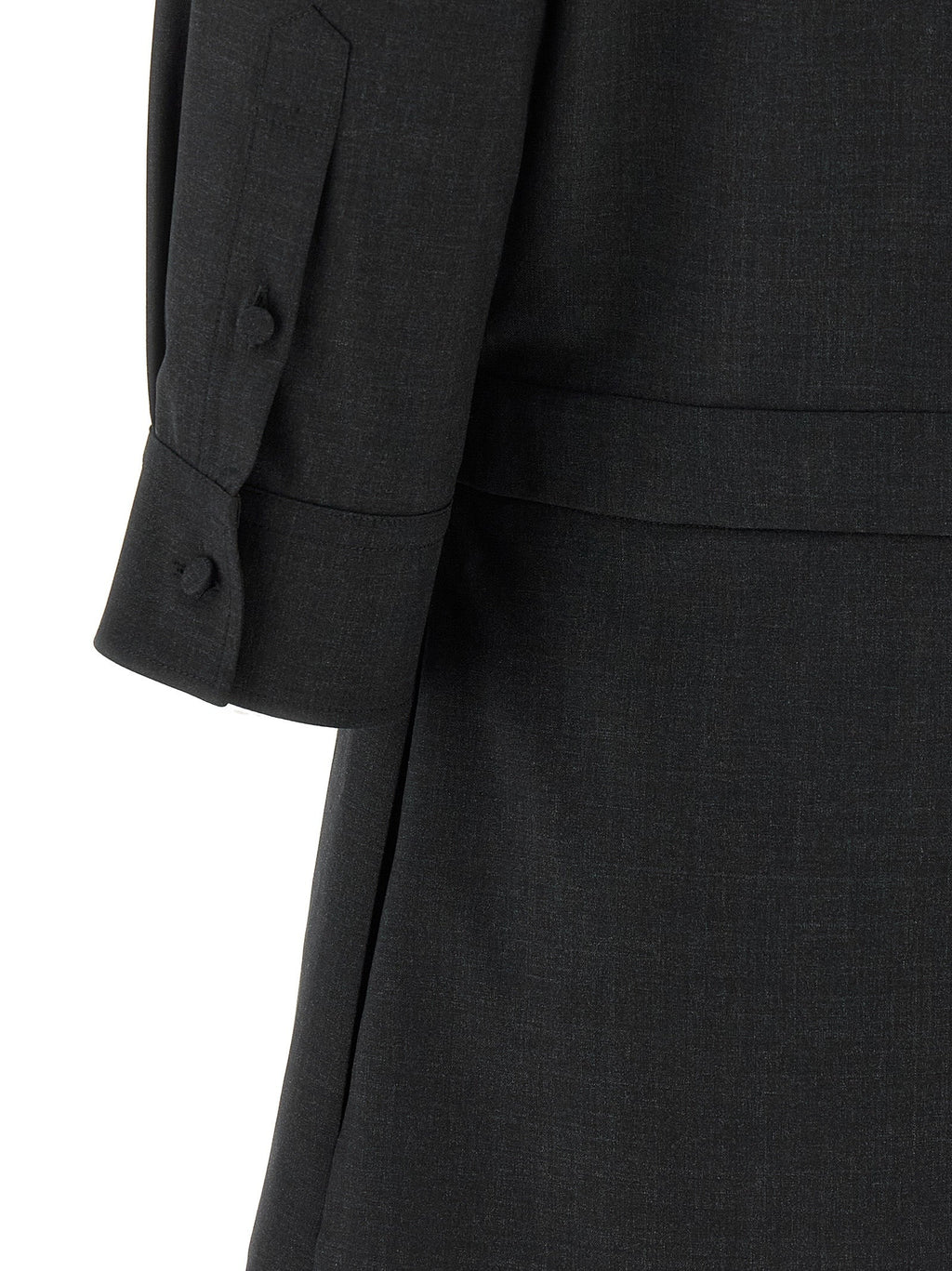 Gucci Gray Wool Short Dress Gucci