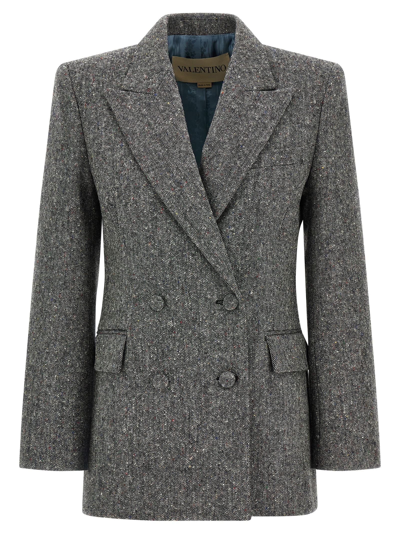 Valentino Garavani Gray Virgin Wool Blazer Valentino Garavani