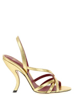 Valentino Garavani Gold Lambskin Stiletto Heel Sandals Valentino Garavani