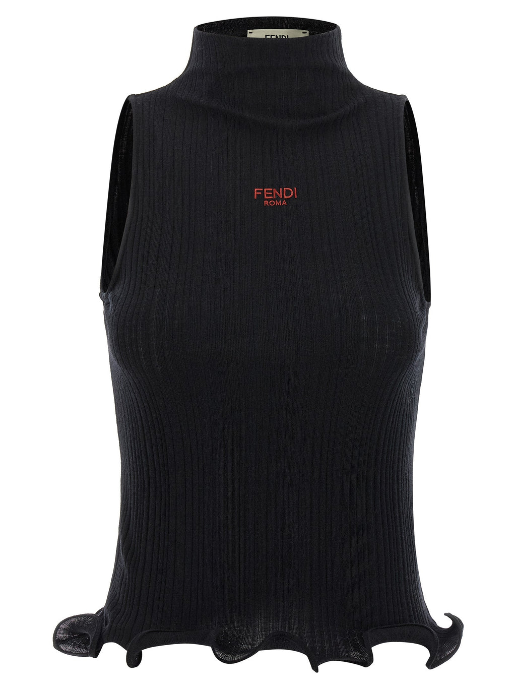 Fendi Black Polyester Sleeveles T-Shirt Fendi
