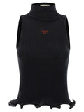 Fendi Black Polyester Sleeveles T-Shirt Fendi