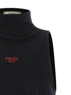 Fendi Black Polyester Sleeveles T-Shirt Fendi