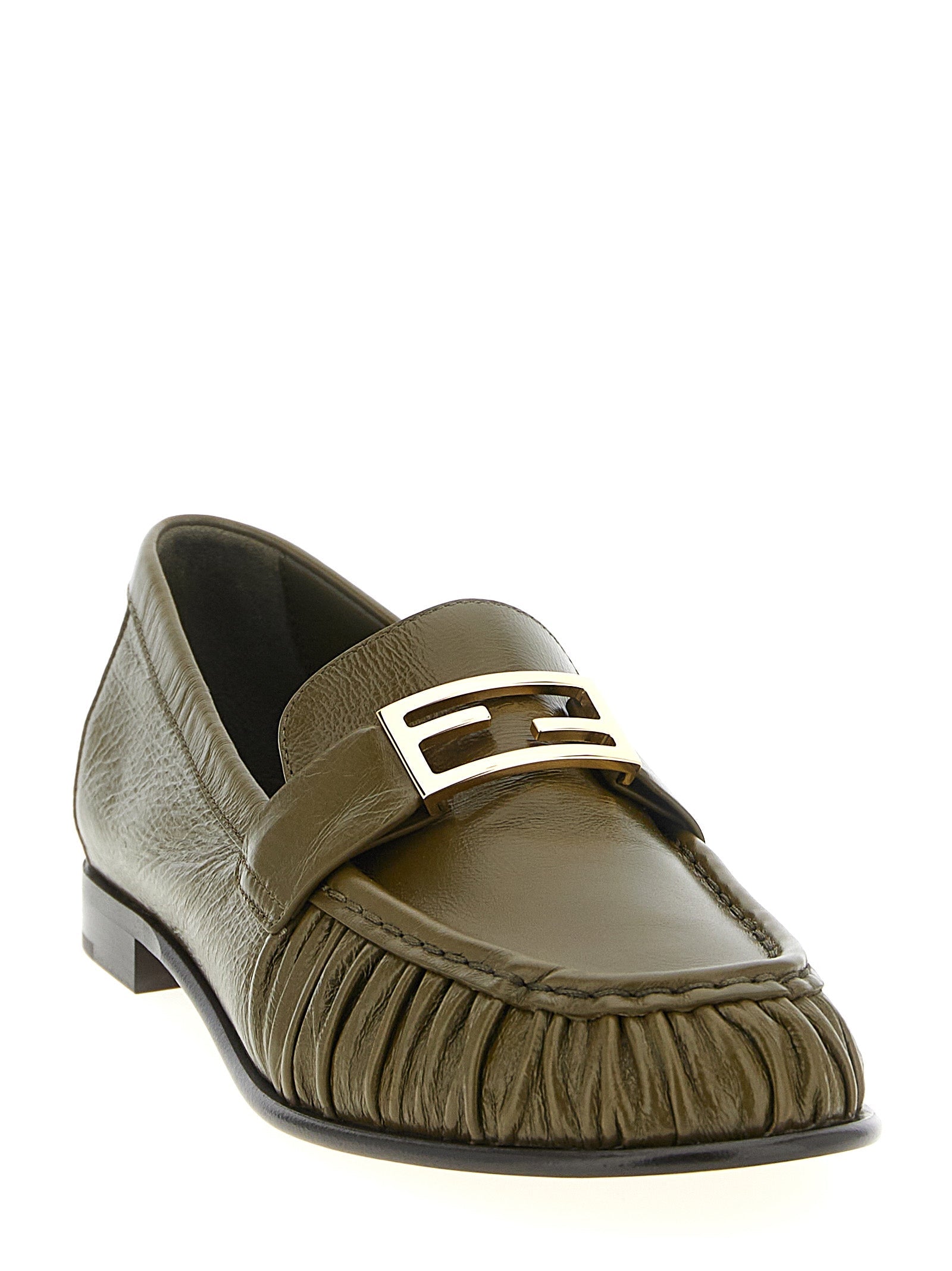 Fendi Bicolor Lamb Leather Slip-On Loafers Fendi