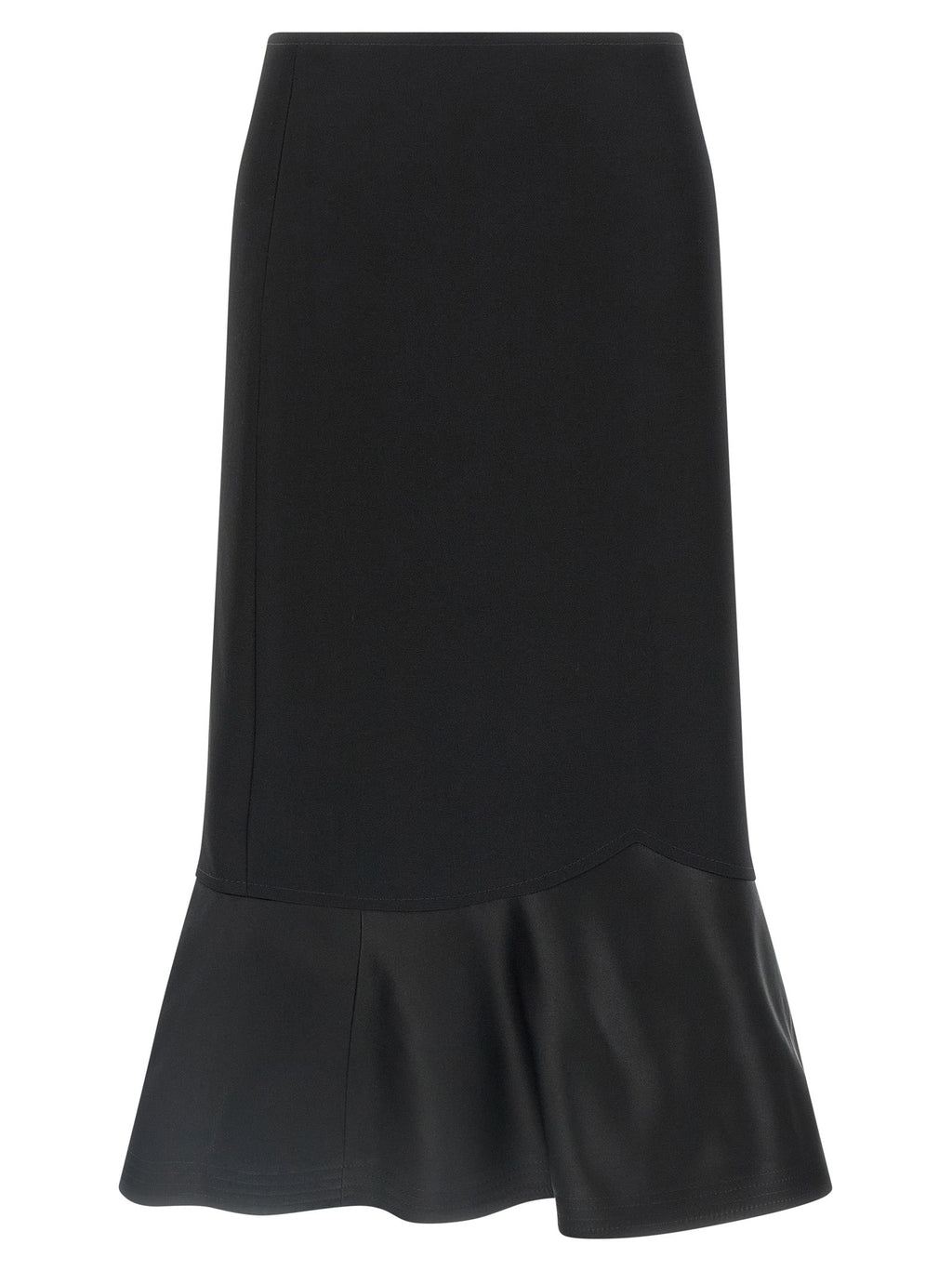 Fendi Black Virgin Wool Midi Skirt Fendi