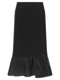 Fendi Black Virgin Wool Midi Skirt Fendi