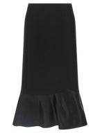 Fendi Black Virgin Wool Midi Skirt Fendi