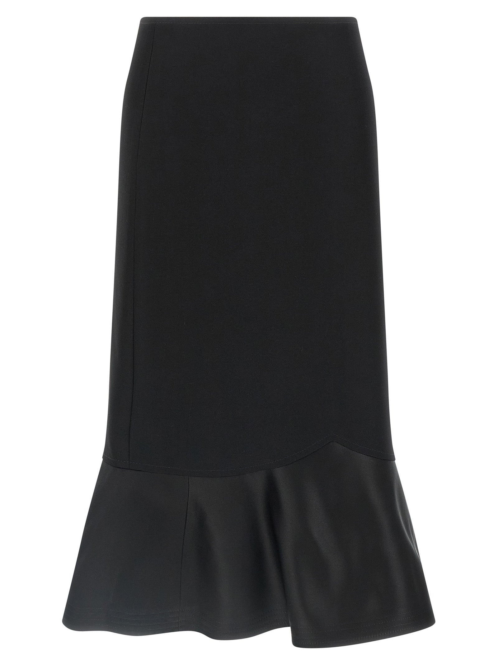 Fendi Black Virgin Wool Midi Skirt Fendi