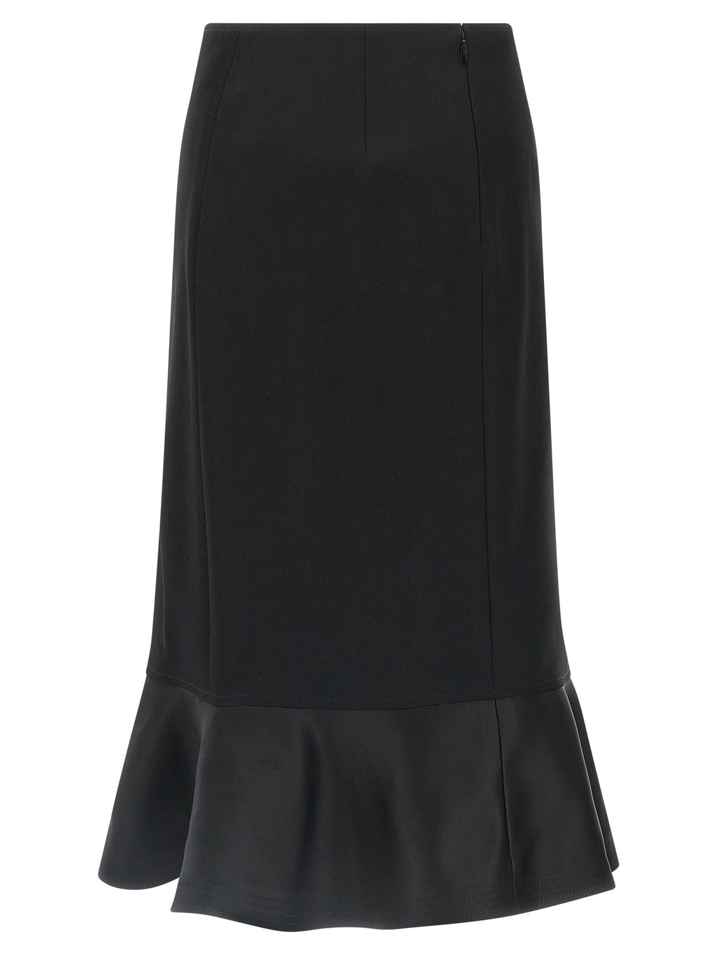 Fendi Black Virgin Wool Midi Skirt Fendi