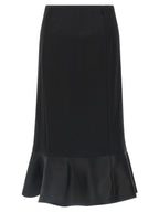 Fendi Black Virgin Wool Midi Skirt Fendi