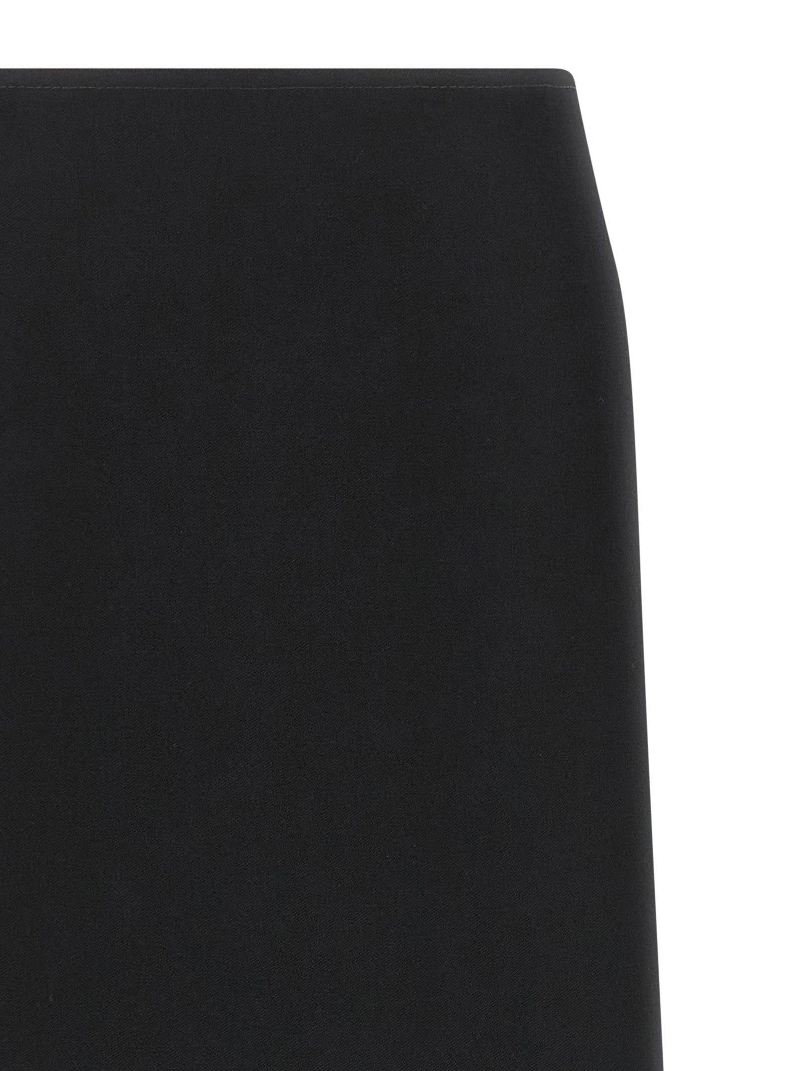 Fendi Black Virgin Wool Midi Skirt Fendi