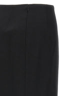 Fendi Black Virgin Wool Midi Skirt Fendi
