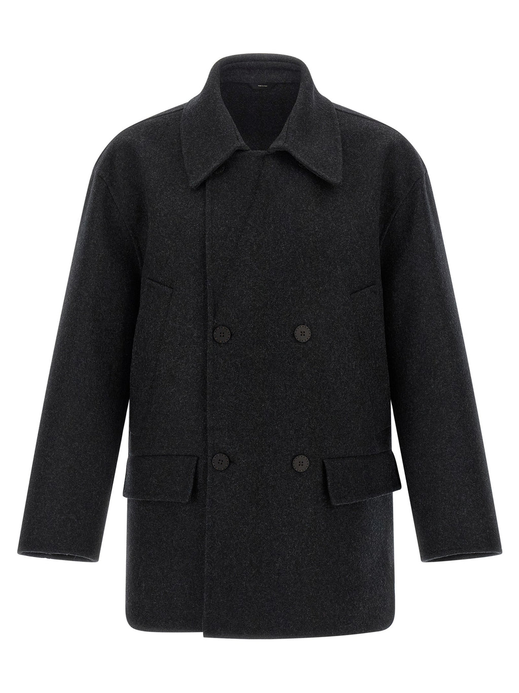 Fendi Gray Virgin Wool Coat Fendi