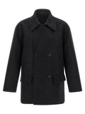 Fendi Gray Virgin Wool Coat Fendi