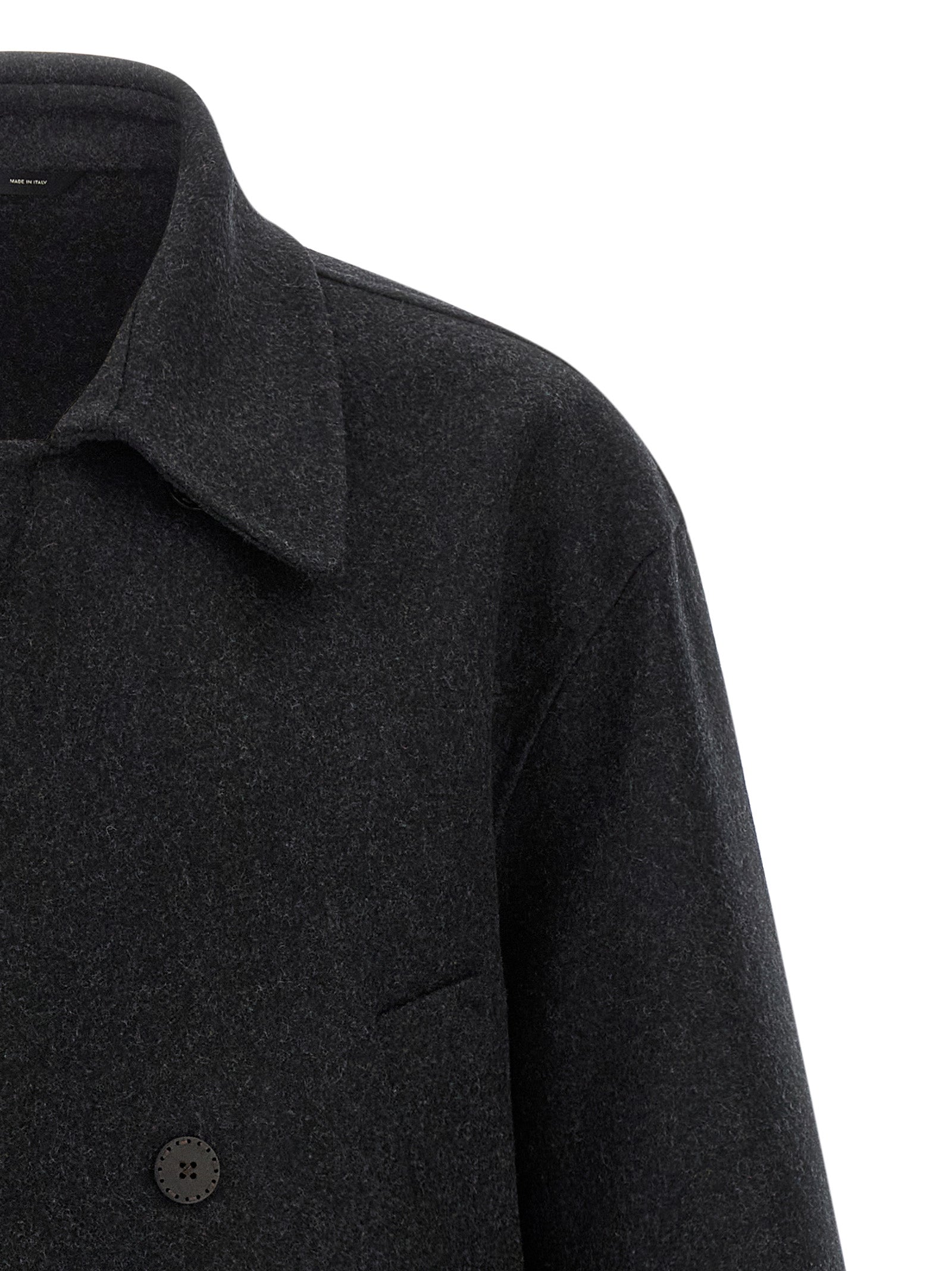 Fendi Gray Virgin Wool Coat Fendi