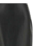 Fendi Black Lamb Leather Midi Skirt Fendi