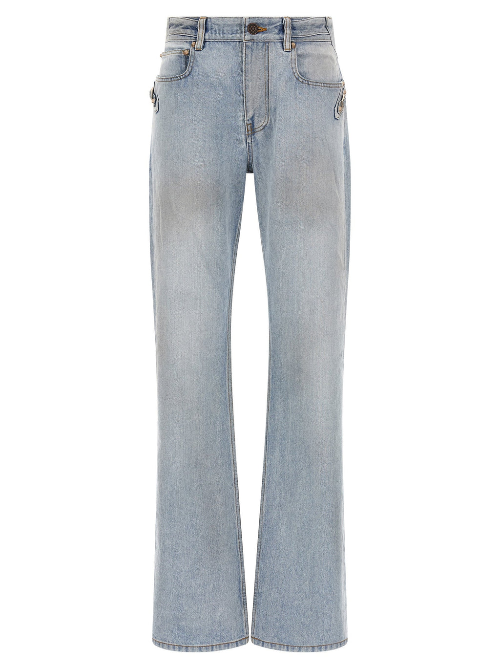 Balenciaga Blue Cotton Straight-Leg Jeans Balenciaga