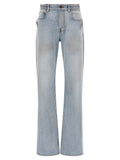 Balenciaga Blue Cotton Straight-Leg Jeans Balenciaga