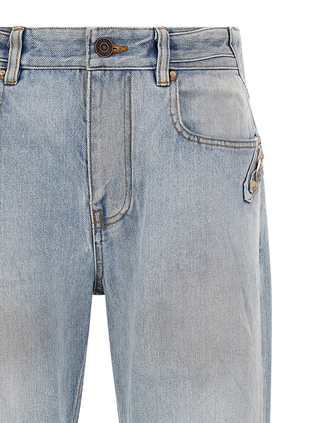 Balenciaga Blue Cotton Straight-Leg Jeans Balenciaga