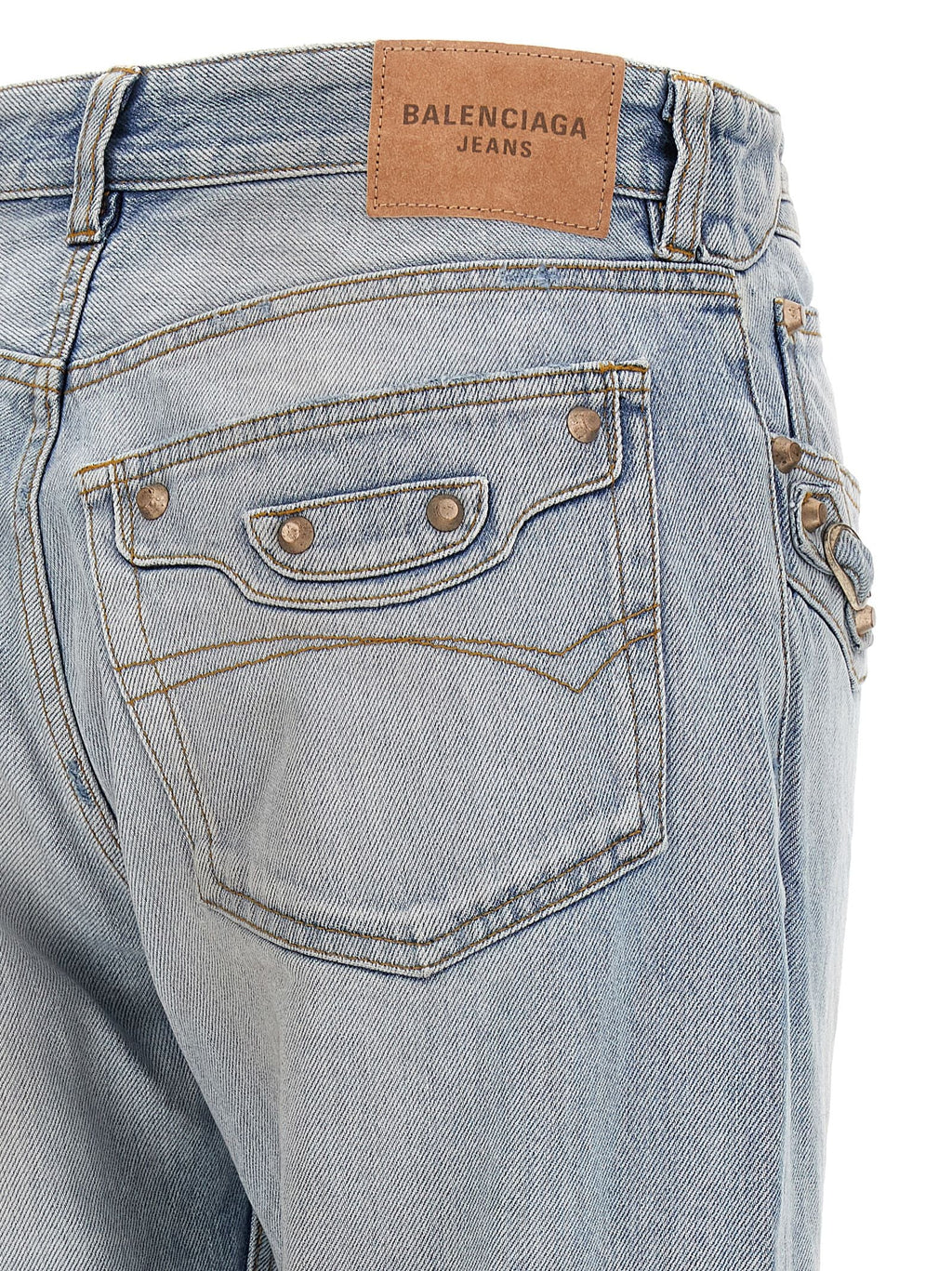 Balenciaga Blue Cotton Straight-Leg Jeans Balenciaga