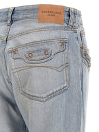 Balenciaga Blue Cotton Straight-Leg Jeans Balenciaga