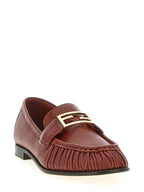 Fendi Brown Lamb Leather Slip-On Loafers Fendi