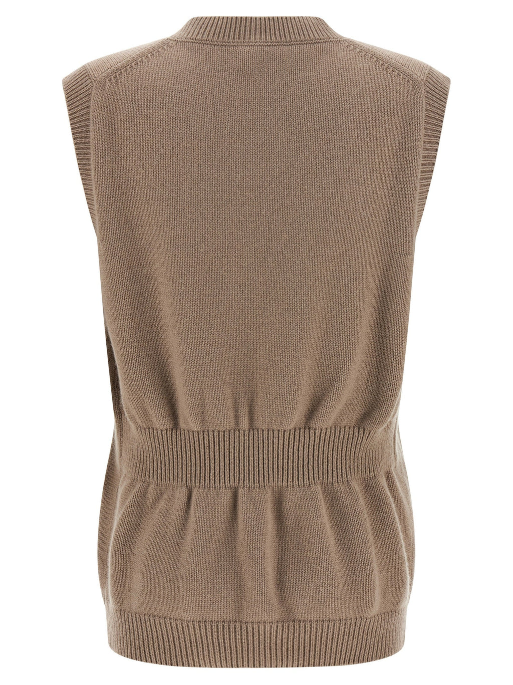 Fendi Beige Cashmere Sleeveless Jacket Fendi
