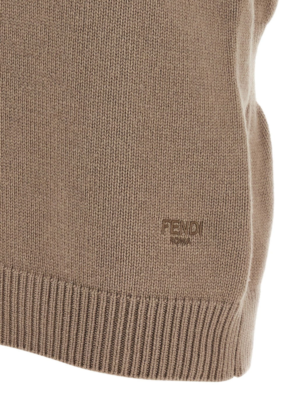 Fendi Beige Cashmere Sleeveless Jacket Fendi