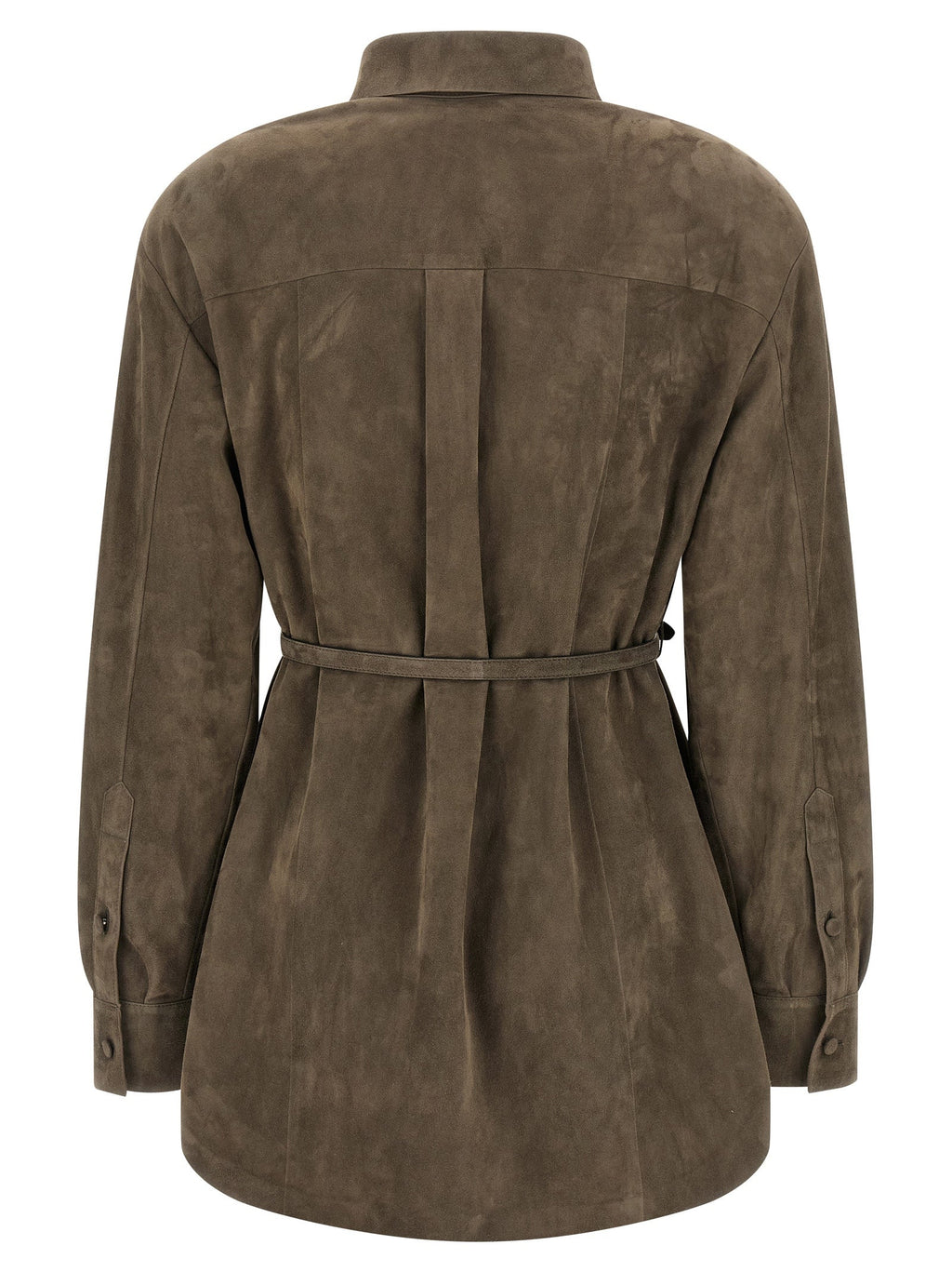 Fendi Gray Lamb Leather Blouse Fendi