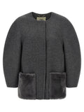 Fendi Gray Virgin Wool Coat Fendi