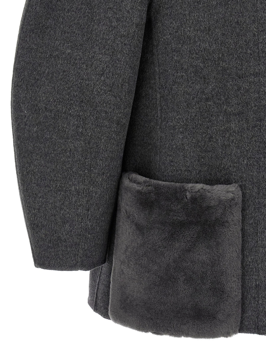 Fendi Gray Virgin Wool Coat Fendi