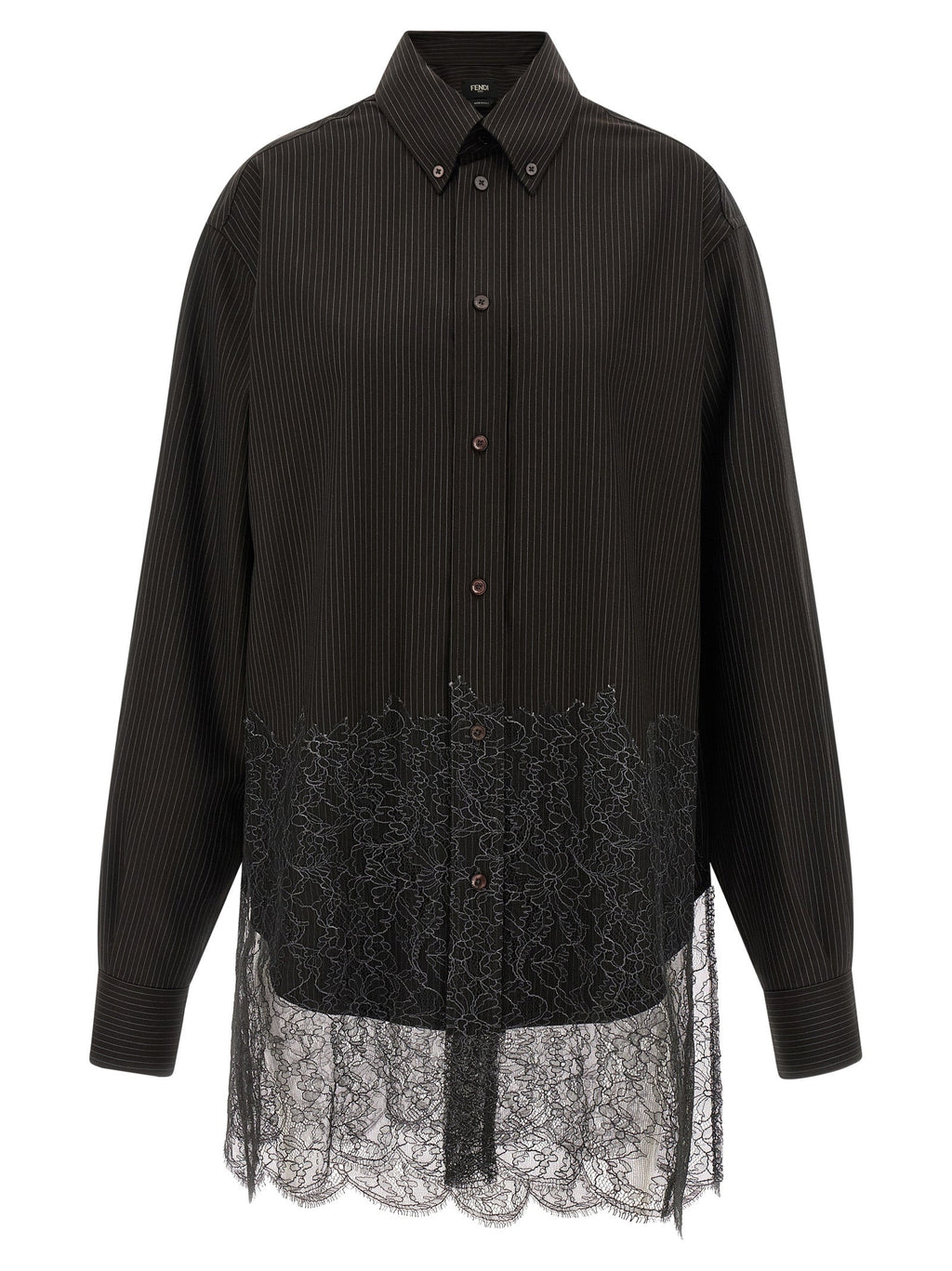 Fendi Brown Virgin Wool Blouse Fendi