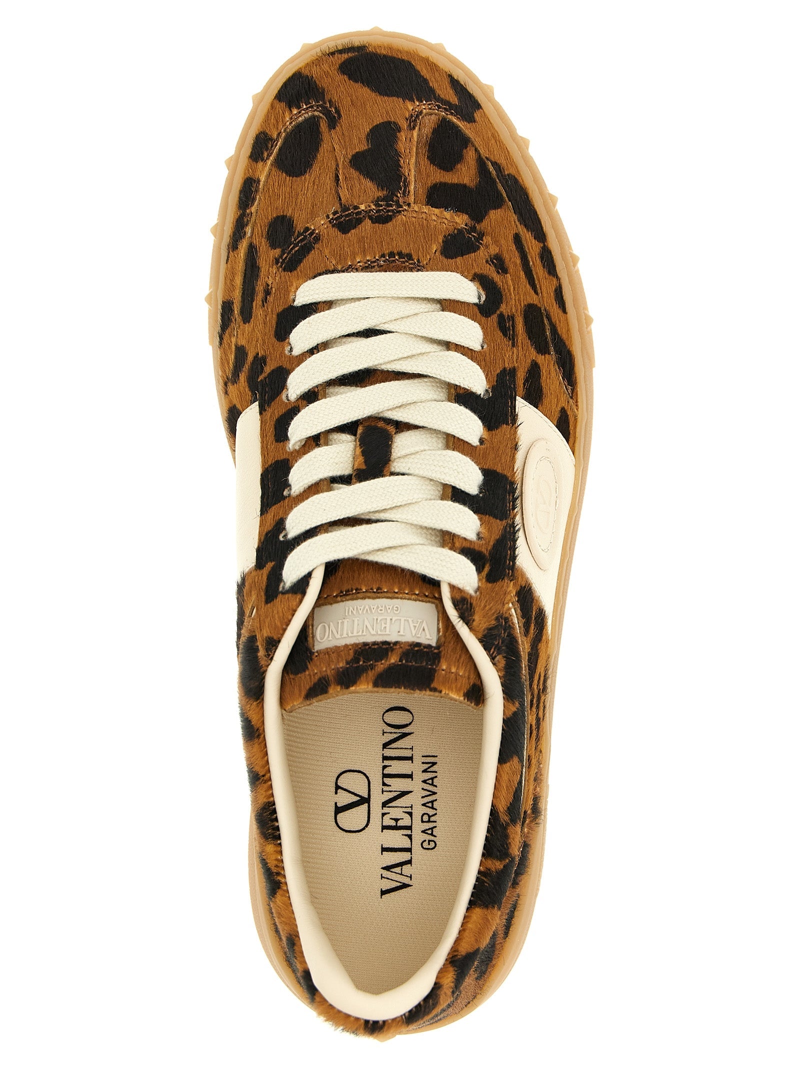 Valentino Garavani Brown Calfskin Low Top Sneakers Valentino Garavani