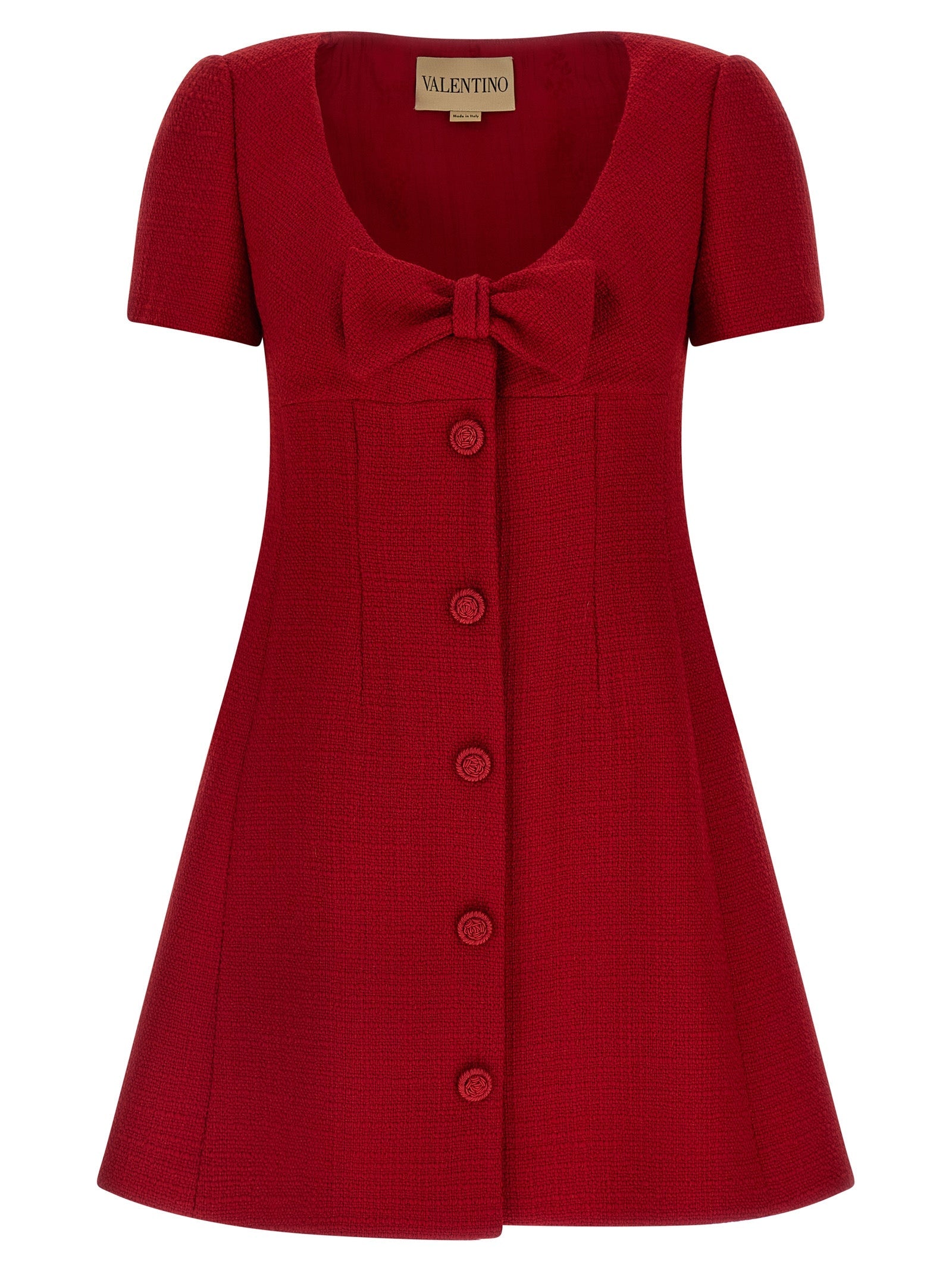 Valentino Garavani Multicolor Virgin Wool Short Dress Valentino Garavani