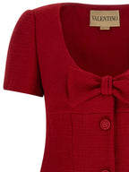 Valentino Garavani Multicolor Virgin Wool Short Dress Valentino Garavani
