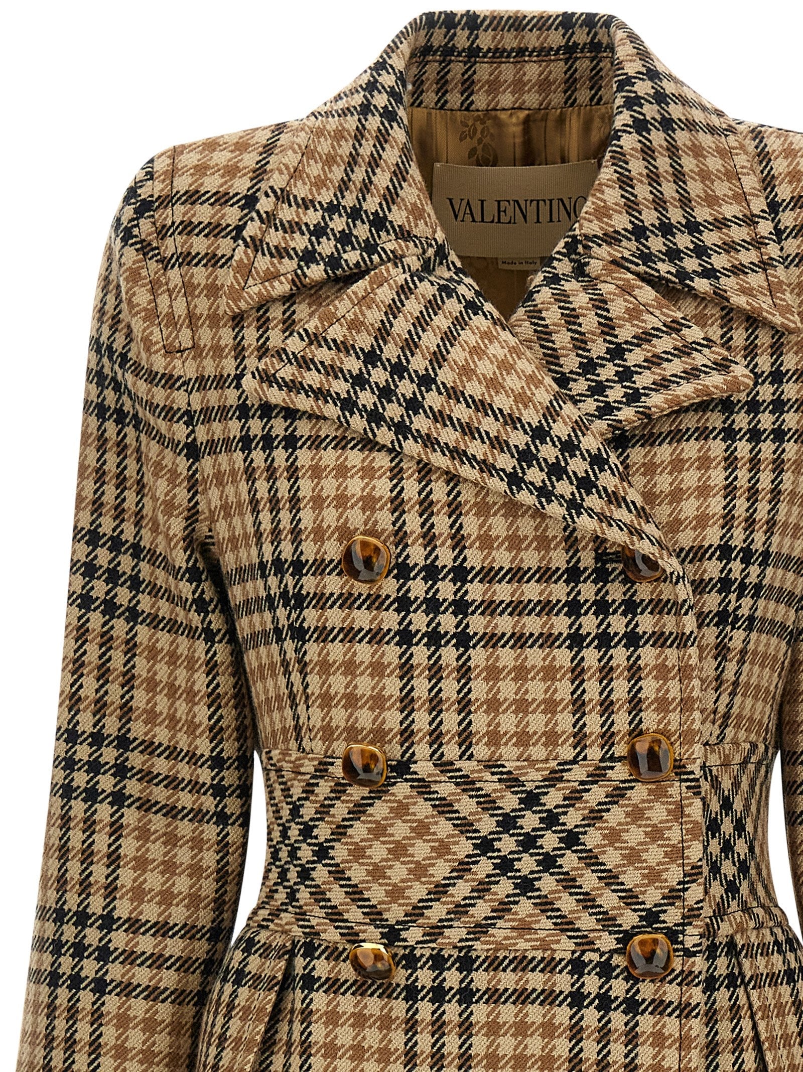 Valentino Garavani Brown Virgin Wool Coat Valentino Garavani
