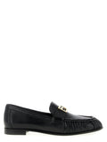 Fendi Black Lamb Leather Slip-On Loafers Fendi
