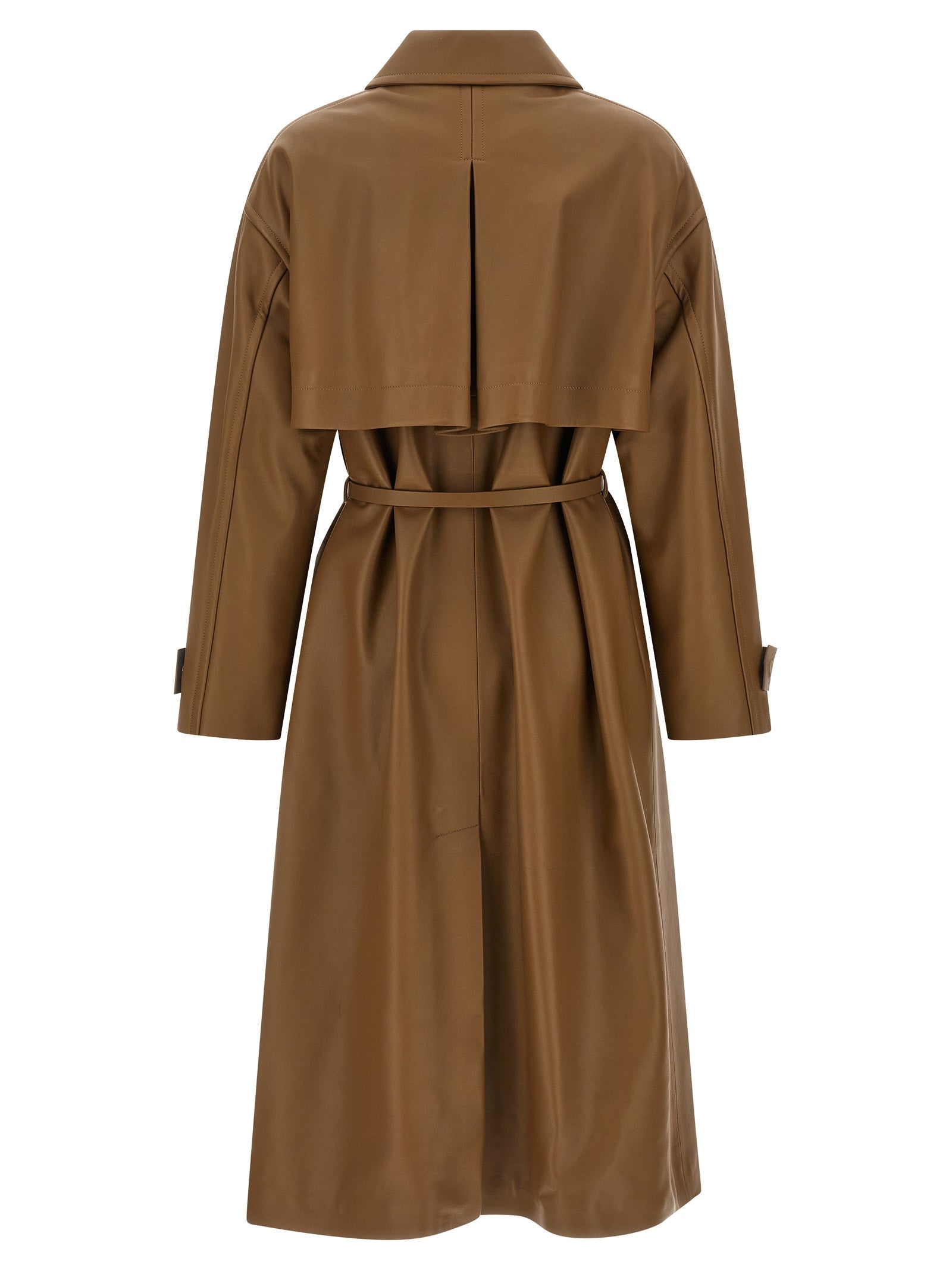 Fendi Brown Lamb Leather Coat Fendi
