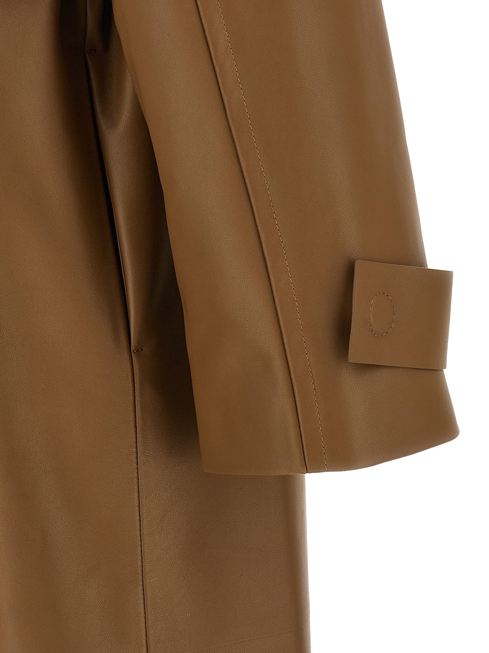Fendi Brown Lamb Leather Coat Fendi