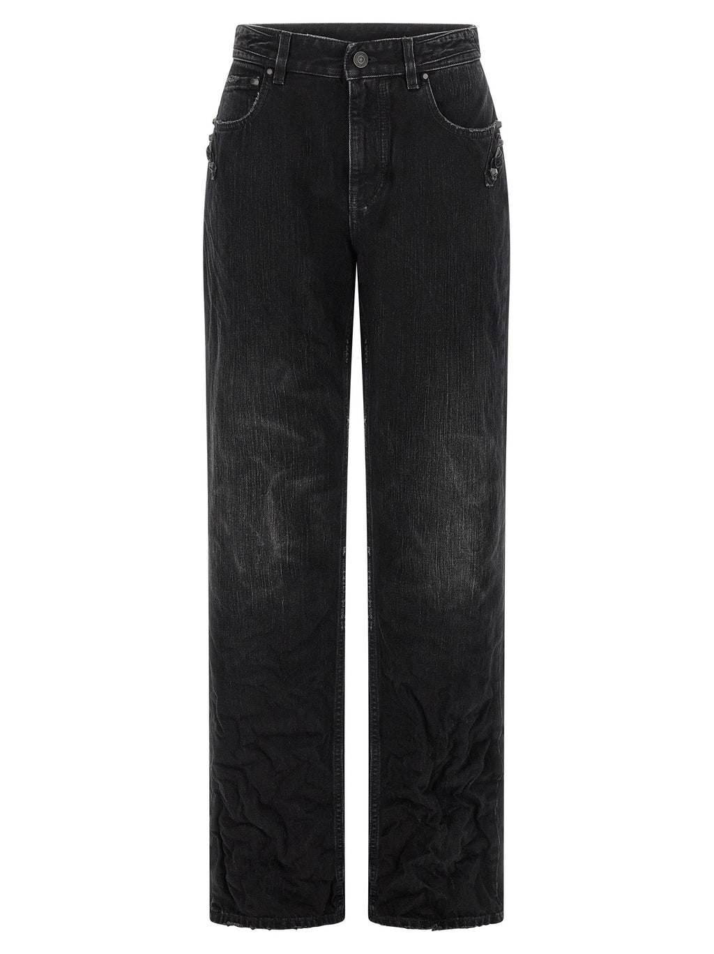 Balenciaga Black Cotton Straight-Leg Jeans Balenciaga